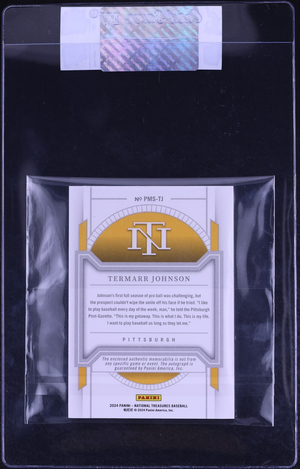 2024 National Treasures Holo Gold Termarr Johnson ROOKIE PATCH AUTO /10 #PMS-TJ CGC AUTH