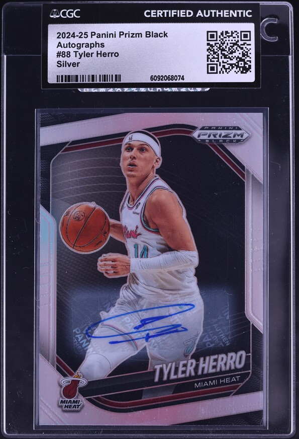 2024 Panini Prizm Black Silver Tyler Herro AUTO #88 CGC AUTH on