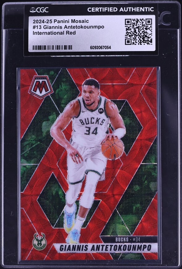 2024 Panini Mosaic International Red Giannis Antetokounmpo /75 #13