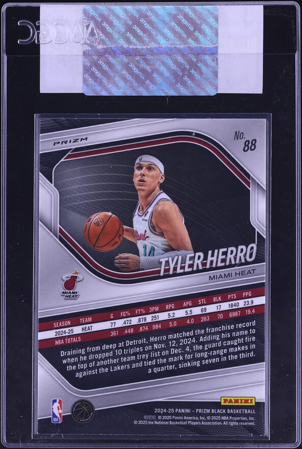 2024 Panini Prizm Black Hyper Tyler Herro #88 CGC AUTH on Fanatics