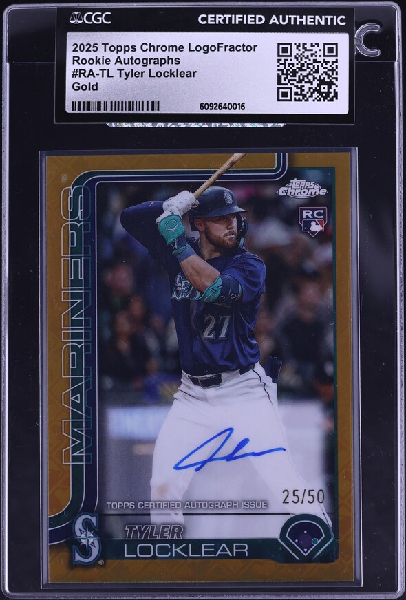 2025 Topps Chrome Logofractor Gold Tyler Locklear ROOKIE AUTO /50