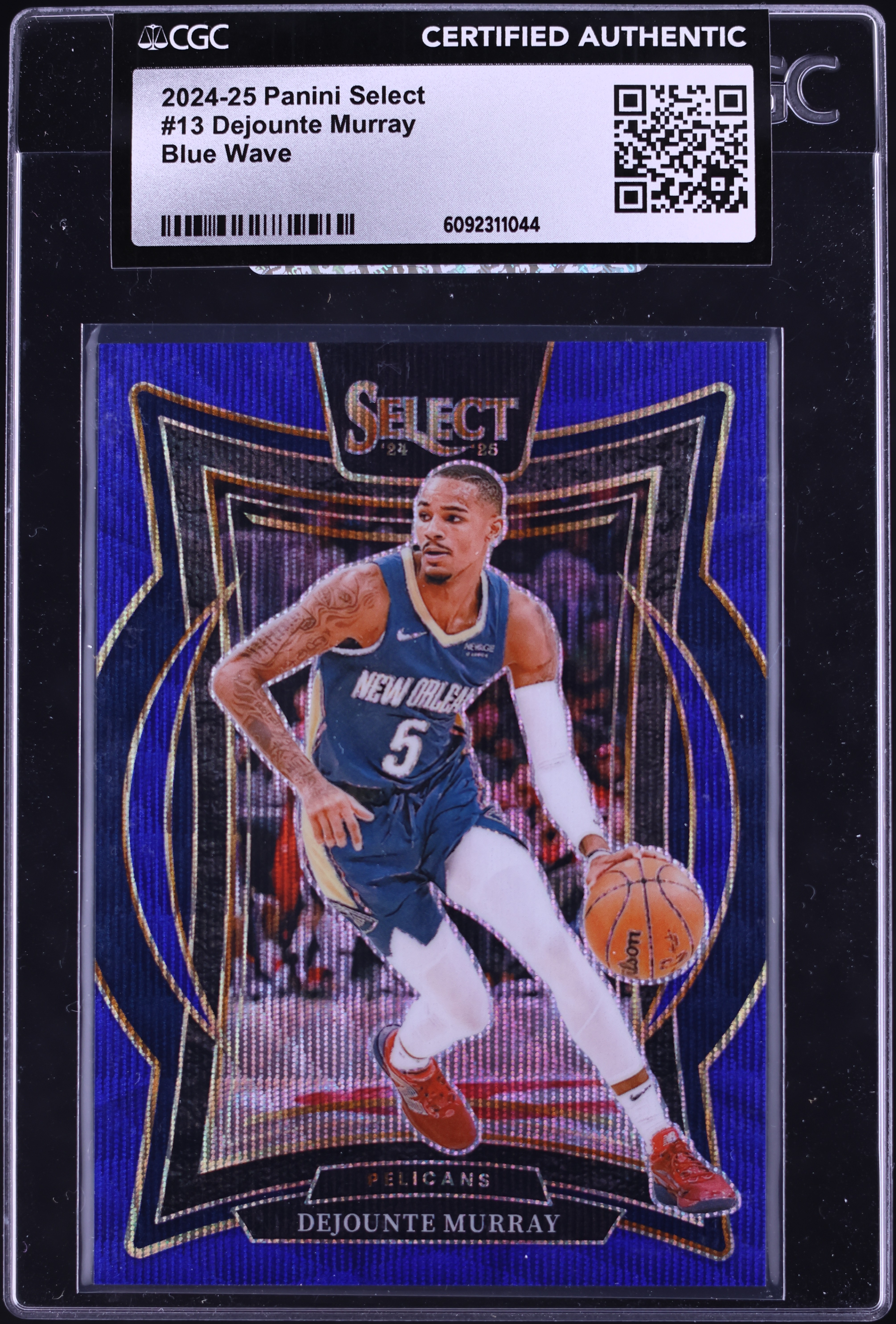 2024 Select Concourse Blue Wave Dejounte Murray /75 #13 CGC AUTH 