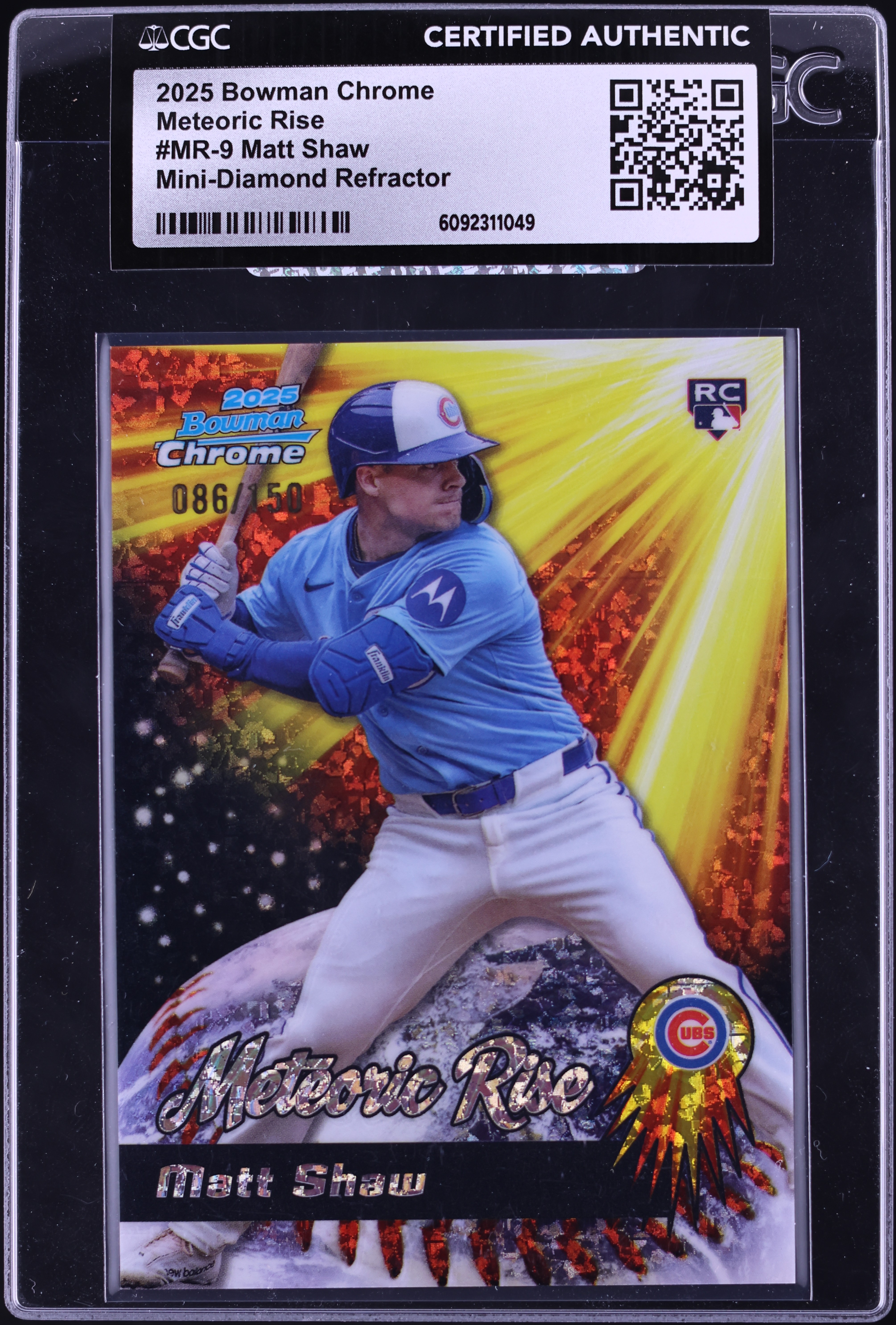 2025 Bowman Chrome Meteoric Rise Mini-Diamond Refractor Matt Shaw 