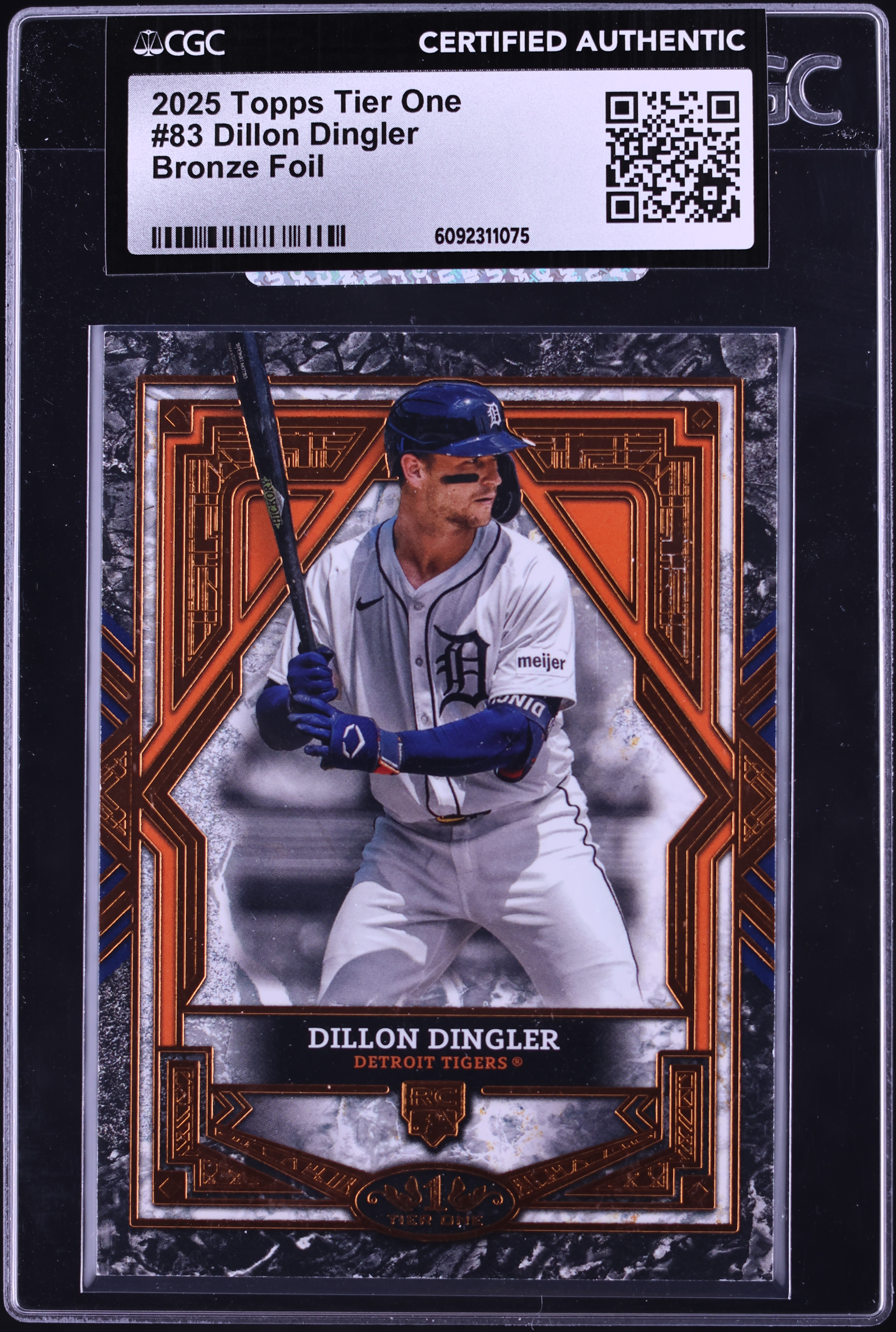 2025 Topps Tier One Bronze Foil Dillon Dingler ROOKIE #83 CGC AUTH 