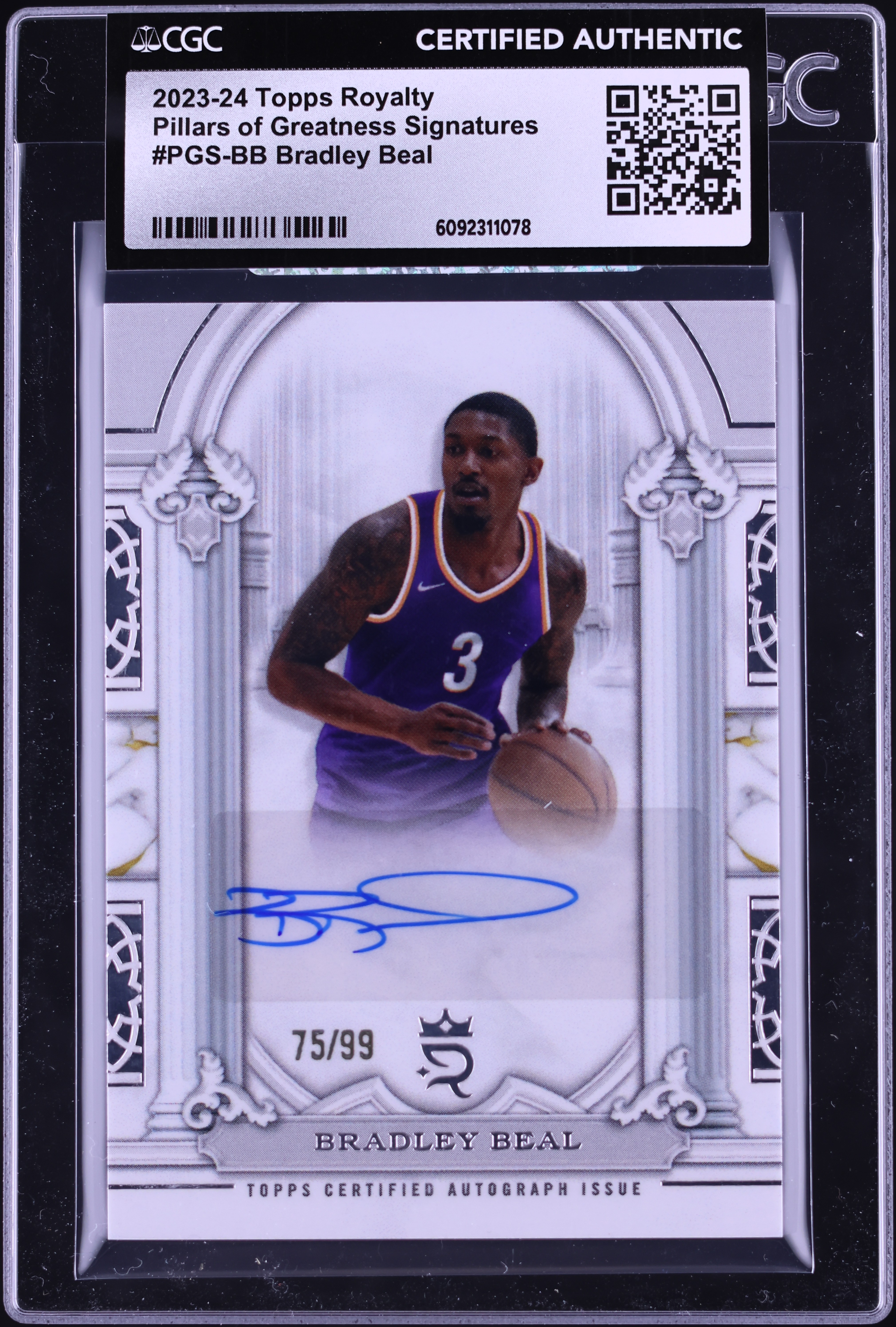 2023 Topps Royalty Pillars Of Greatness Bradley Beal AUTO /99 #PGS