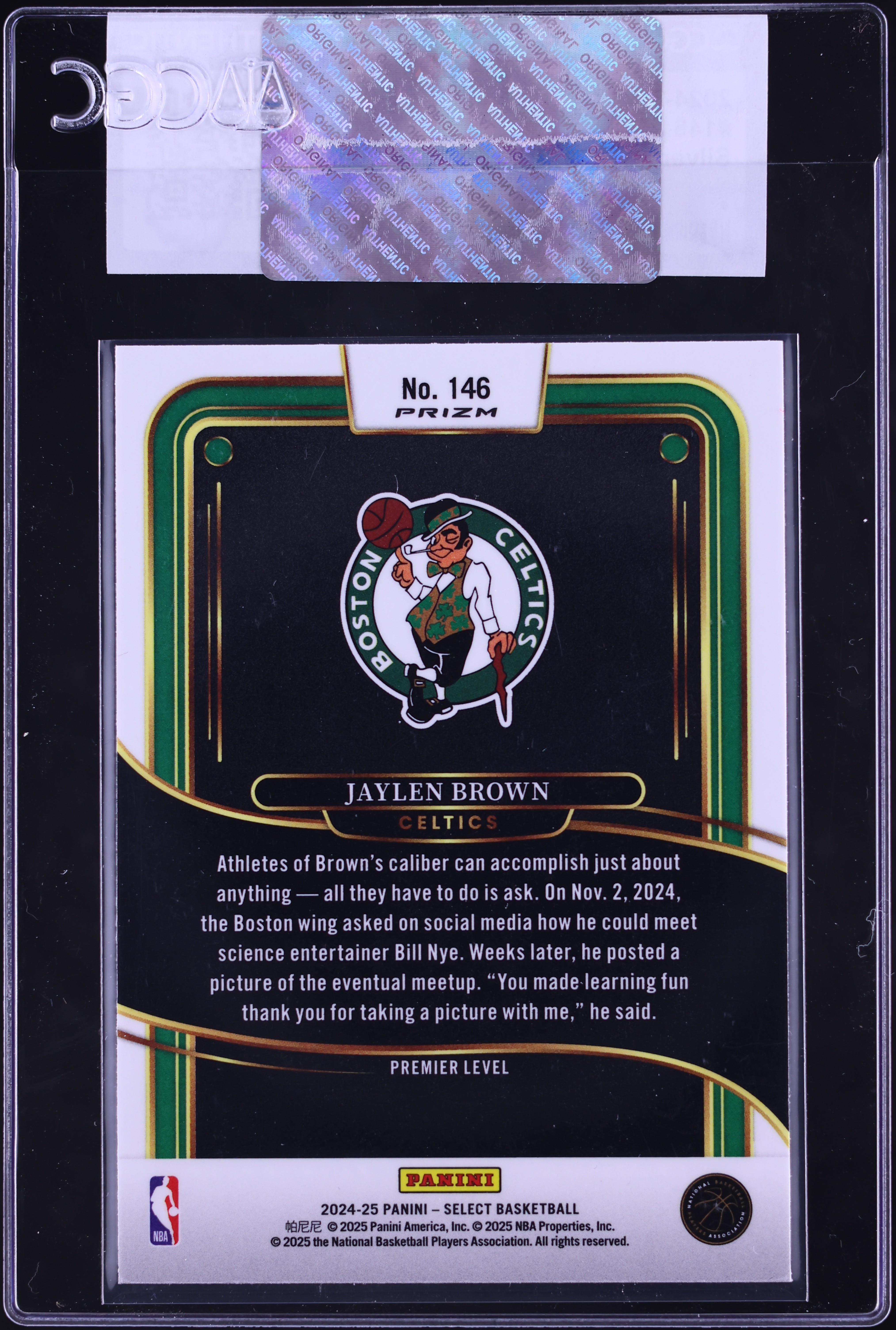 2024 Select Premier Level Silver Prizm Jaylen Brown #146 CGC AUTH