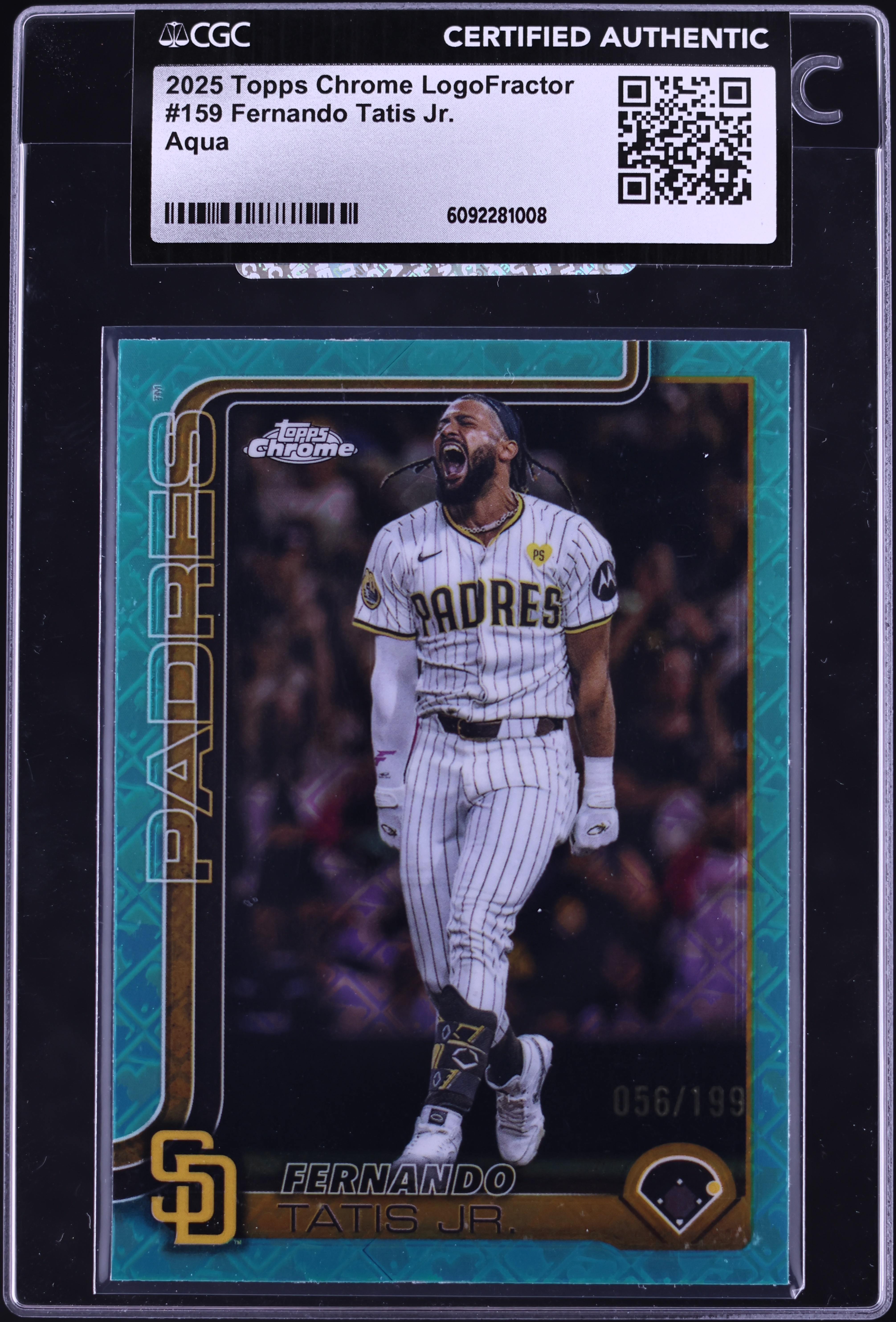 2025 Topps Chrome Logofractor Aqua Fernando Tatis Jr. /199 #159 