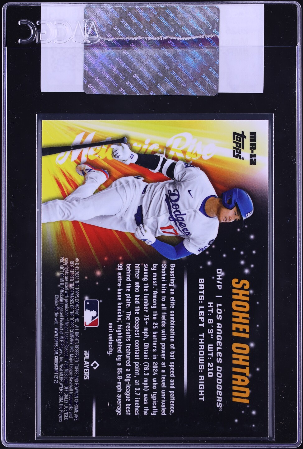 2025 Bowman Chrome Meteoric Rise Shohei Ohtani #MR-12 CGC AUTH
