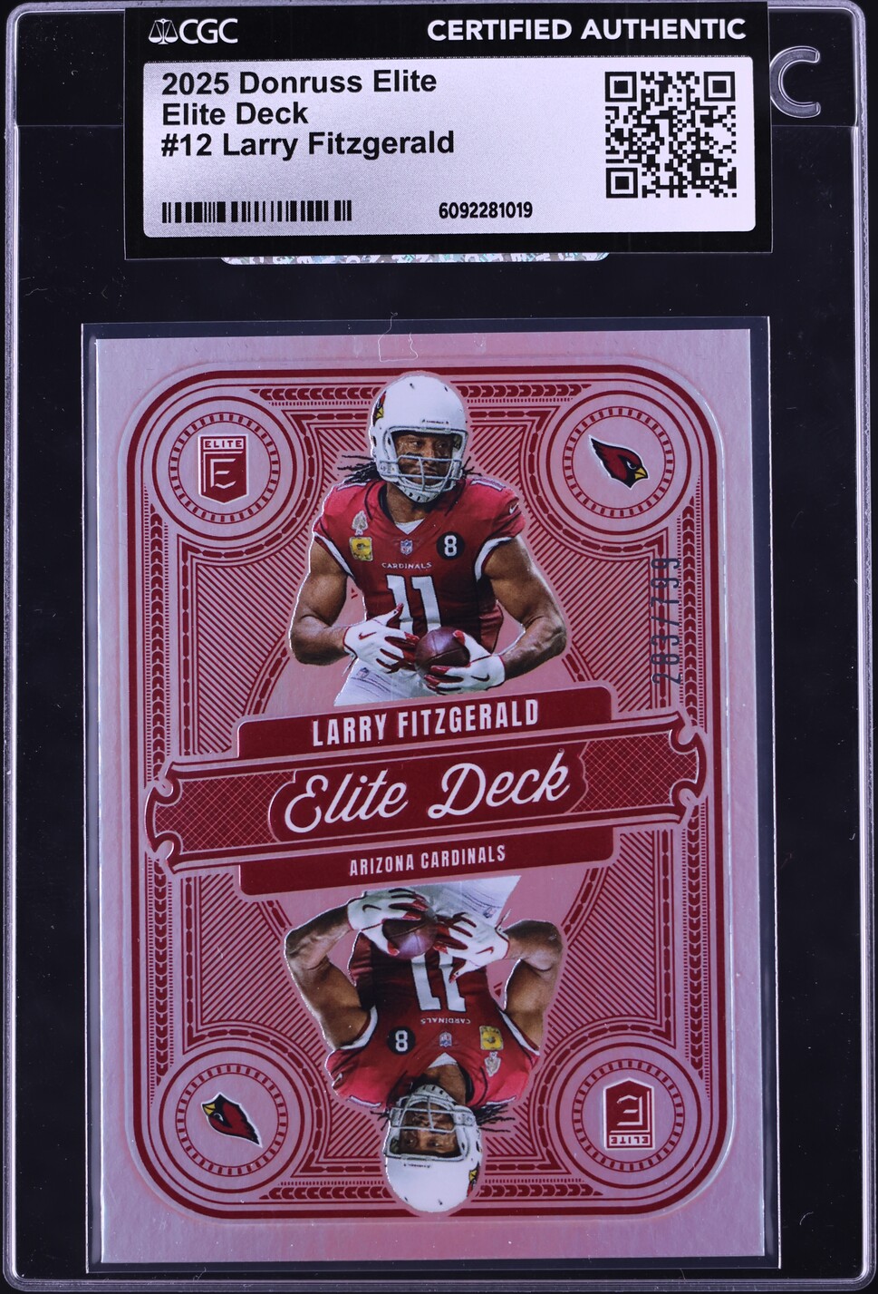 2025 Donruss Elite Elite Deck Larry Fitzgerald #12 CGC AUTH