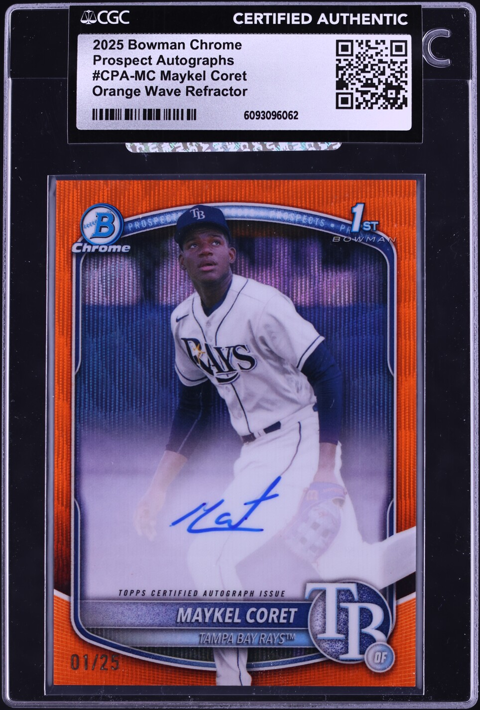 2025 Bowman Chrome Orange Wave Refractor Maykel Coret PROSPECT