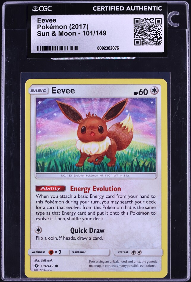 2017 Pokemon Sun & Moon Eevee #101 CGC AUTH