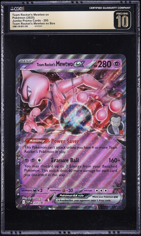 2025 Pokemon Jumbo Promo Team Rocket's Mewtwo ex #205 CGC 10 PRISTINE on  Fanatics Collect