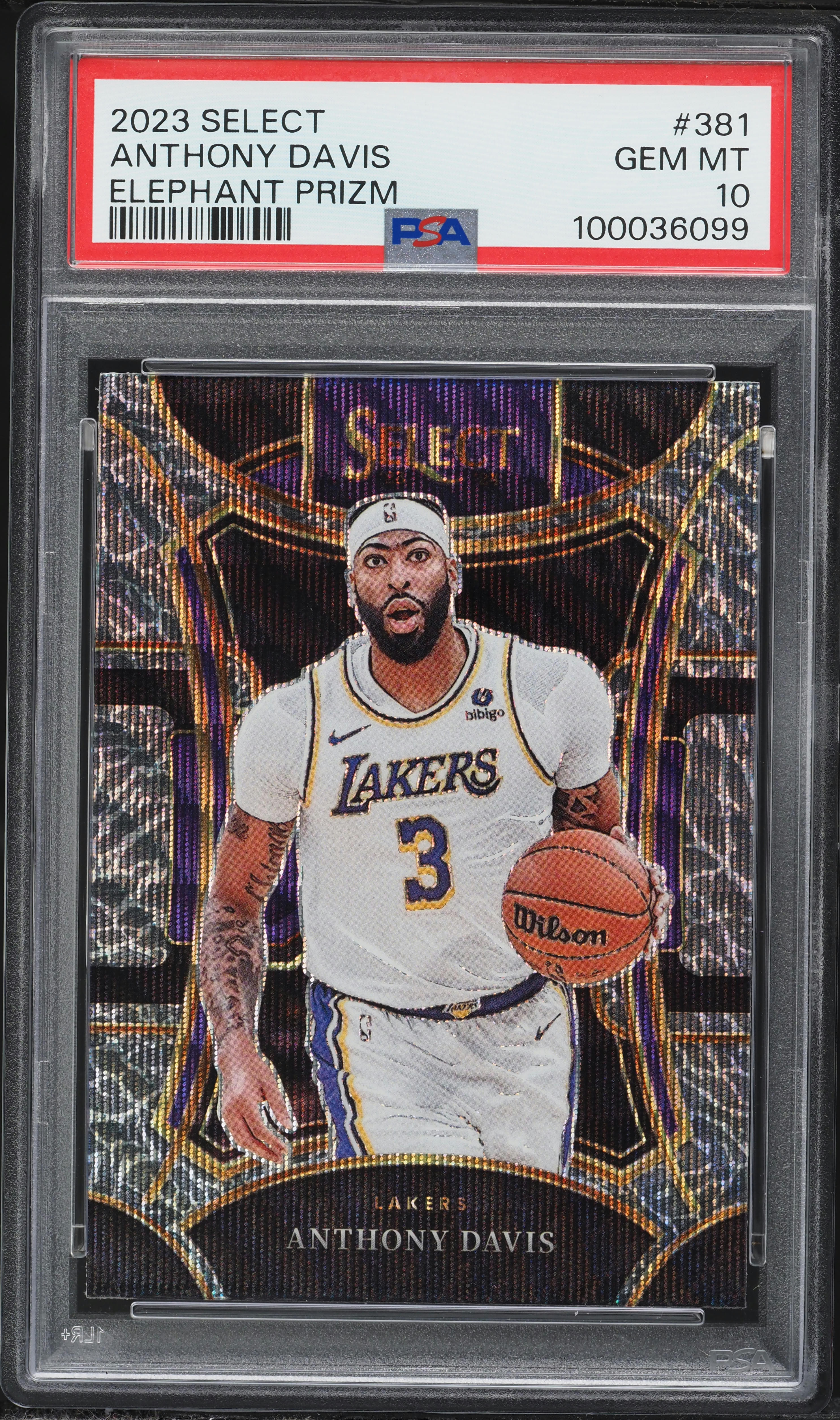 2023 Select Mezzanine Elephant Prizm Anthony Davis #381 PSA 10 GEM