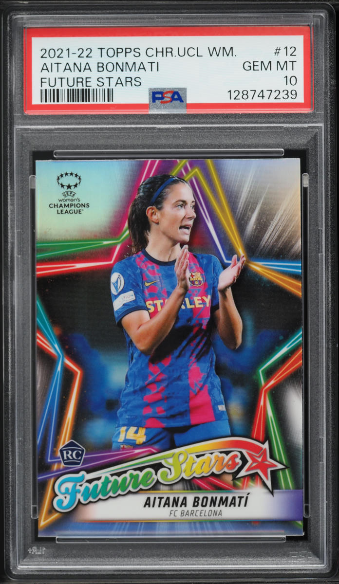 2021 Topps Chrome UEFA Women's CL Future Stars Aitana Bonmati ROOKIE #FS-12 PSA 10 GEM MINT