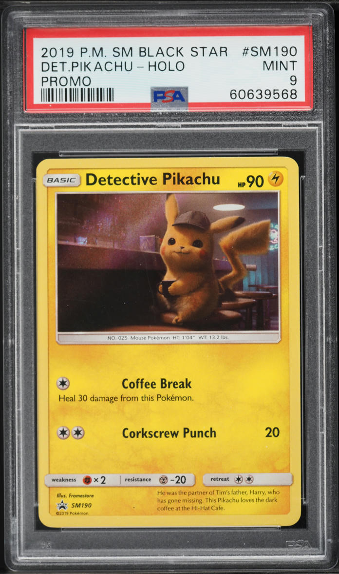 2019 Pokemon Sun & Moon Promo Holo Detective Pikachu #SM190 PSA 9 MINT