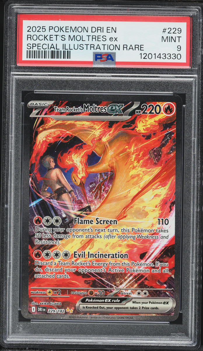 2025 Pokemon Scarlet & Violet Destined Rivals SIR Rocket's Moltres Ex #229 PSA 9 MINT