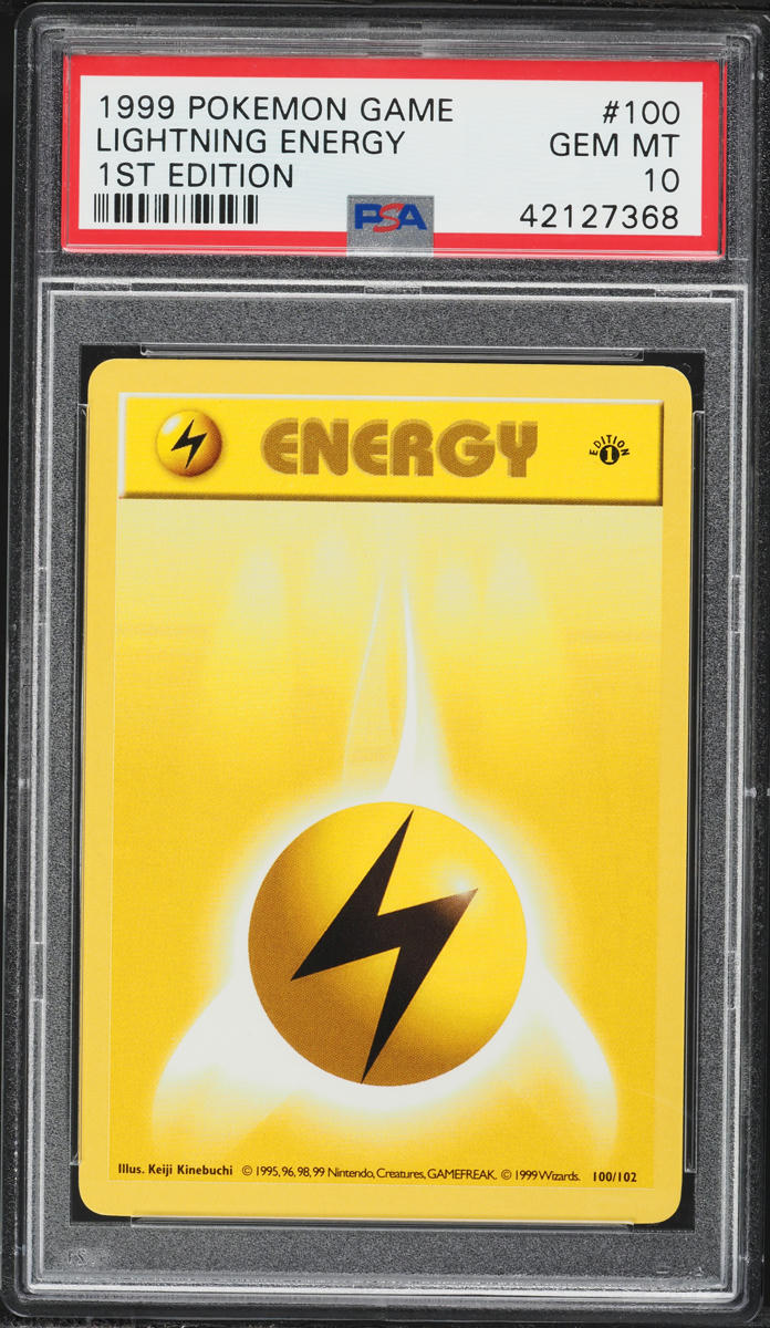1999 Pokemon Base Set Shadowless 1st Edition Lightning Energy #100 PSA 10 GEM MINT