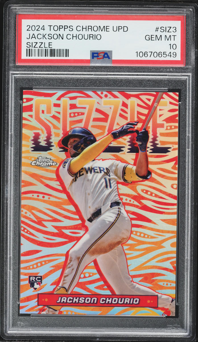 2024 Topps Chrome Update Sizzle Jackson Chourio ROOKIE #SIZ3 PSA 10 GEM MINT
