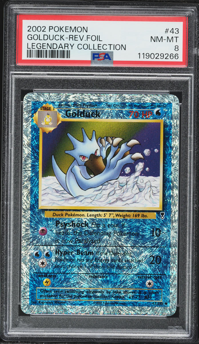 2002 Pokemon Legendary Collection Reverse Holo Golduck #43 PSA 8 NM-MT