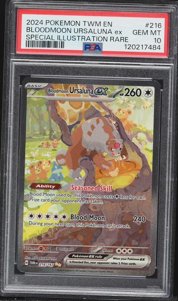 2024 Pokemon Scarlet & Violet Twilight Masquerade SIR Bloodmoon Ursaluna EX #216 PSA 10 GEM