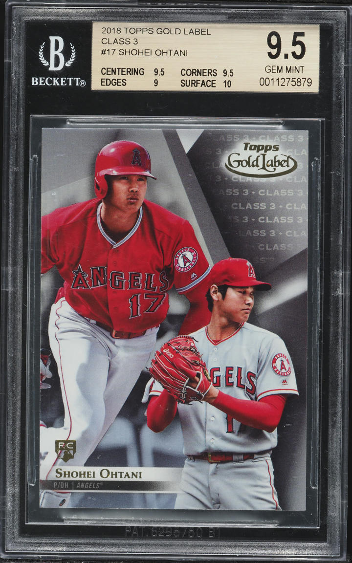 2018 Topps Gold Label Class 3 Shohei Ohtani ROOKIE #17 BGS 9.5 GEM MINT