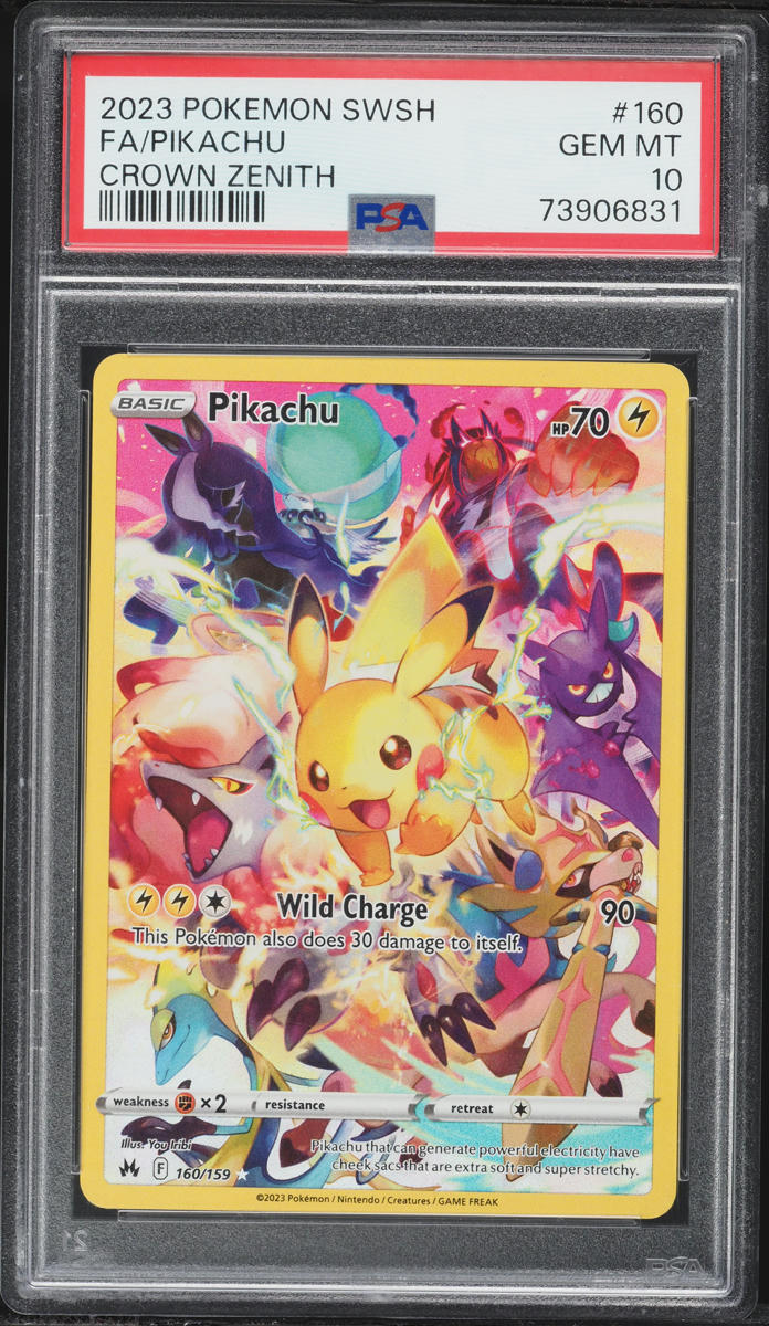 2023 Pokemon Sword & Shield Crown Zenith Full Art Pikachu #160 PSA 10 GEM MINT