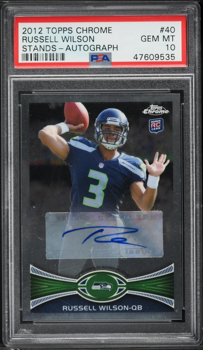 2012 Topps Chrome Stands Russell Wilson ROOKIE AUTO #40 PSA 10 GEM MINT