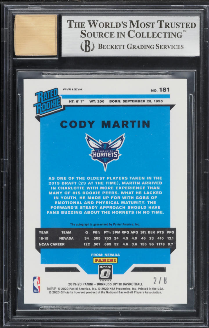 Panini BlackGold Cody Martin RC 8枚限定 【公式通販】