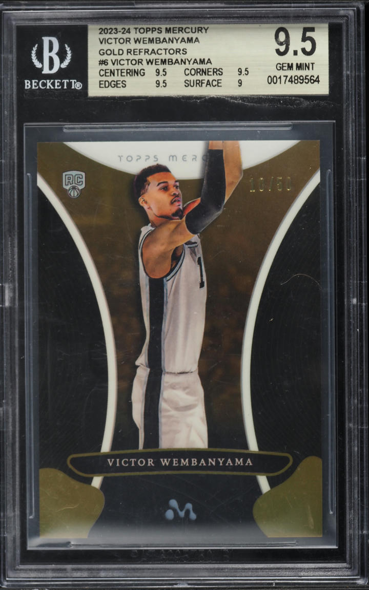 2023 Topps Mercury Gold Refractor Victor Wembanyama ROOKIE /50 #6 BGS 9.5 GEM MINT
