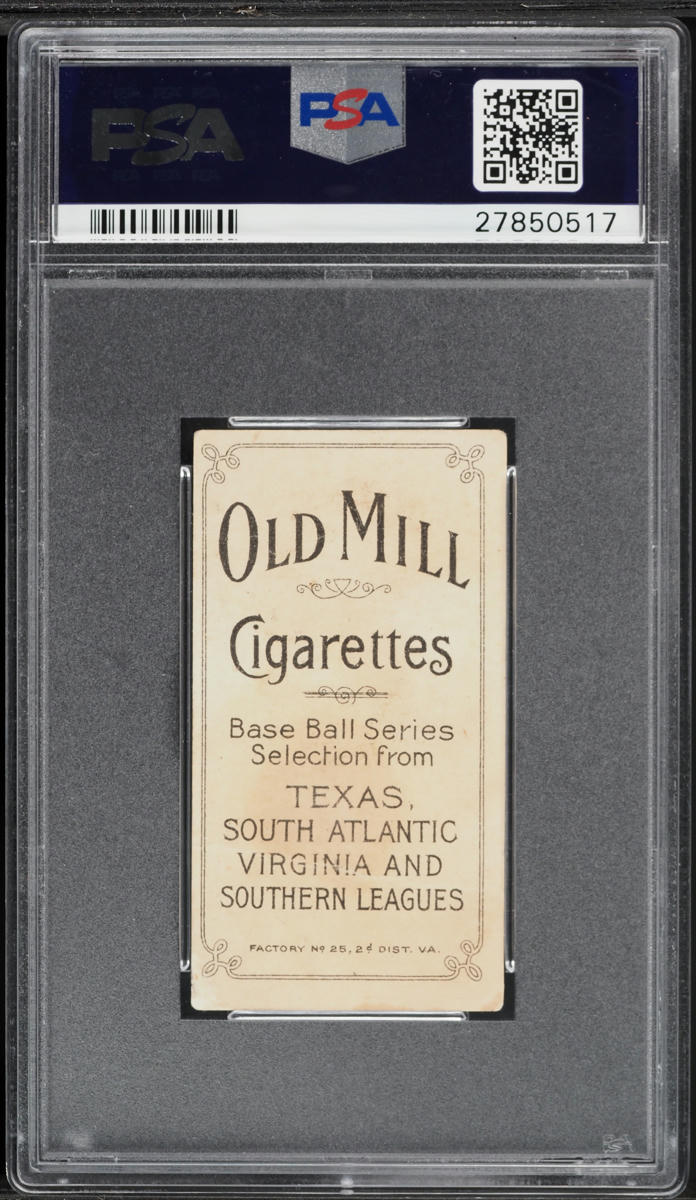 1909-11 T206 Ray Ryan SOUTHERN LEAGUER, OLD MILL PSA 2 GD