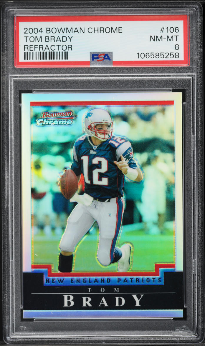 2004 Bowman Chrome Refractor Tom Brady /500 #106 PSA 8 NM-MT