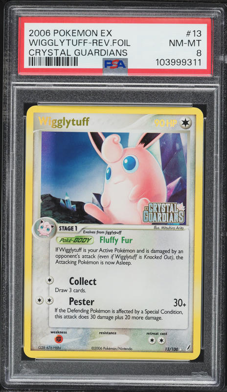 2006 Pokemon EX Crystal Guardians Reverse Holo Wigglytuff #13 PSA 8 NM-MT