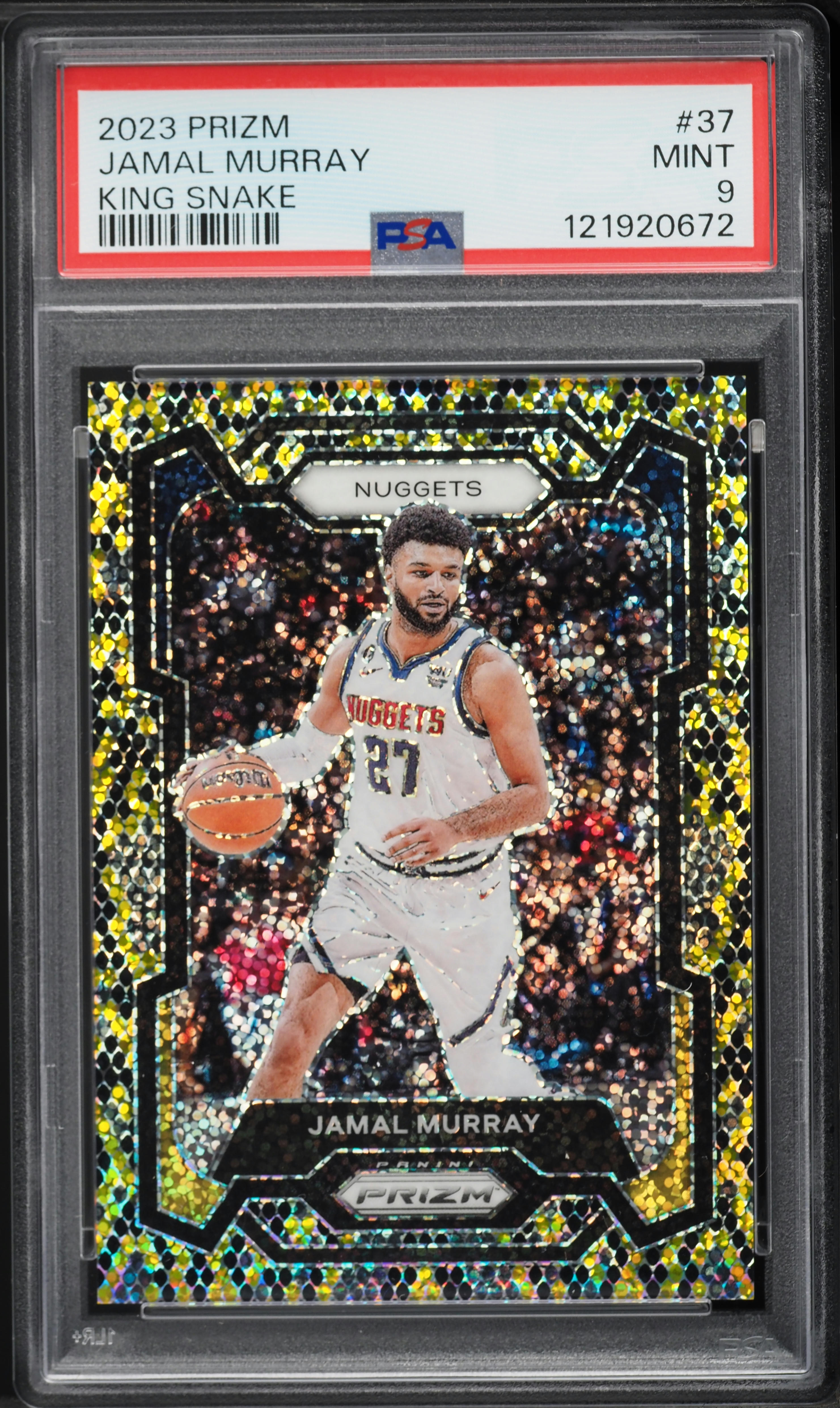 2023 Panini Prizm King Snake Jamal Murray #37 PSA 9 MINT on