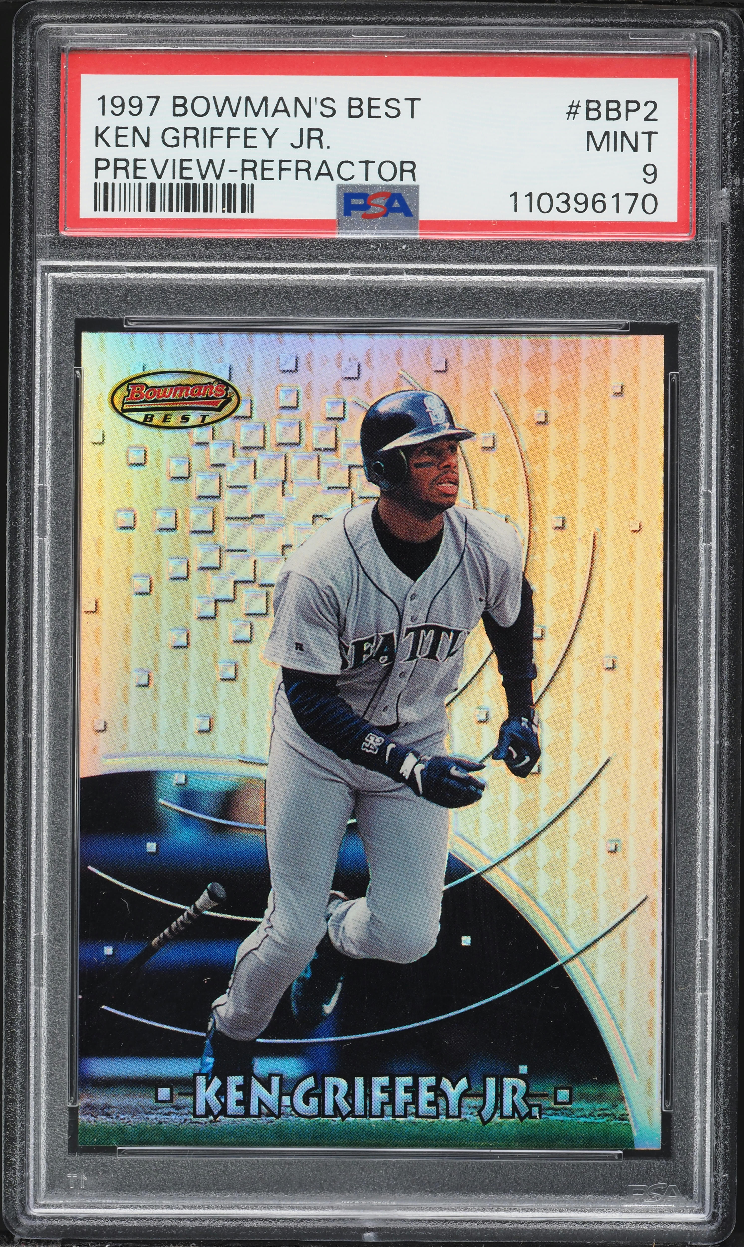 1997 Bowman's Best Preview Refractor Ken Griffey Jr. #BBP2 PSA 9