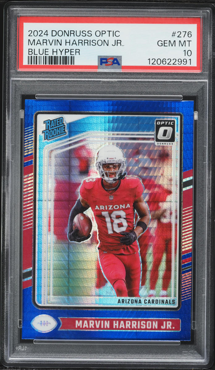 2024 Donruss Optic Blue Hyper Marvin Harrison Jr ROOKIE #276 PSA 10 GEM MINT