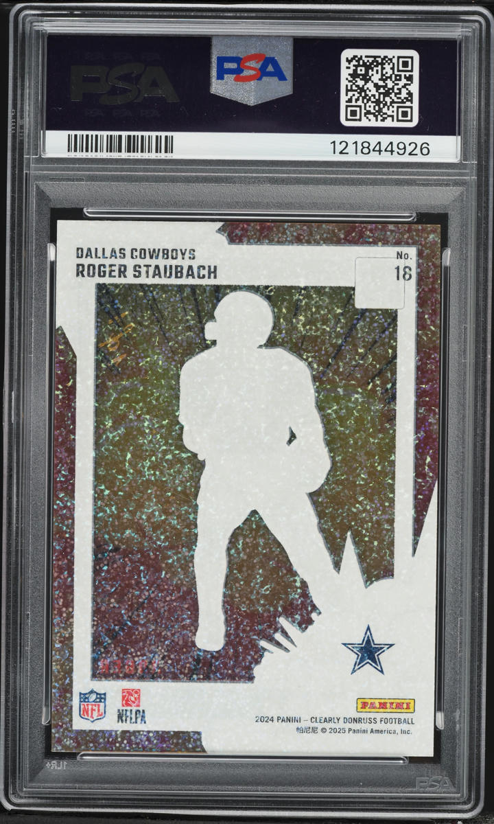 2024 Panini Clearly Donruss Clearly Bomb Squad Platinum Roger Staubach 1/1 #18 PSA 10 GEM MINT