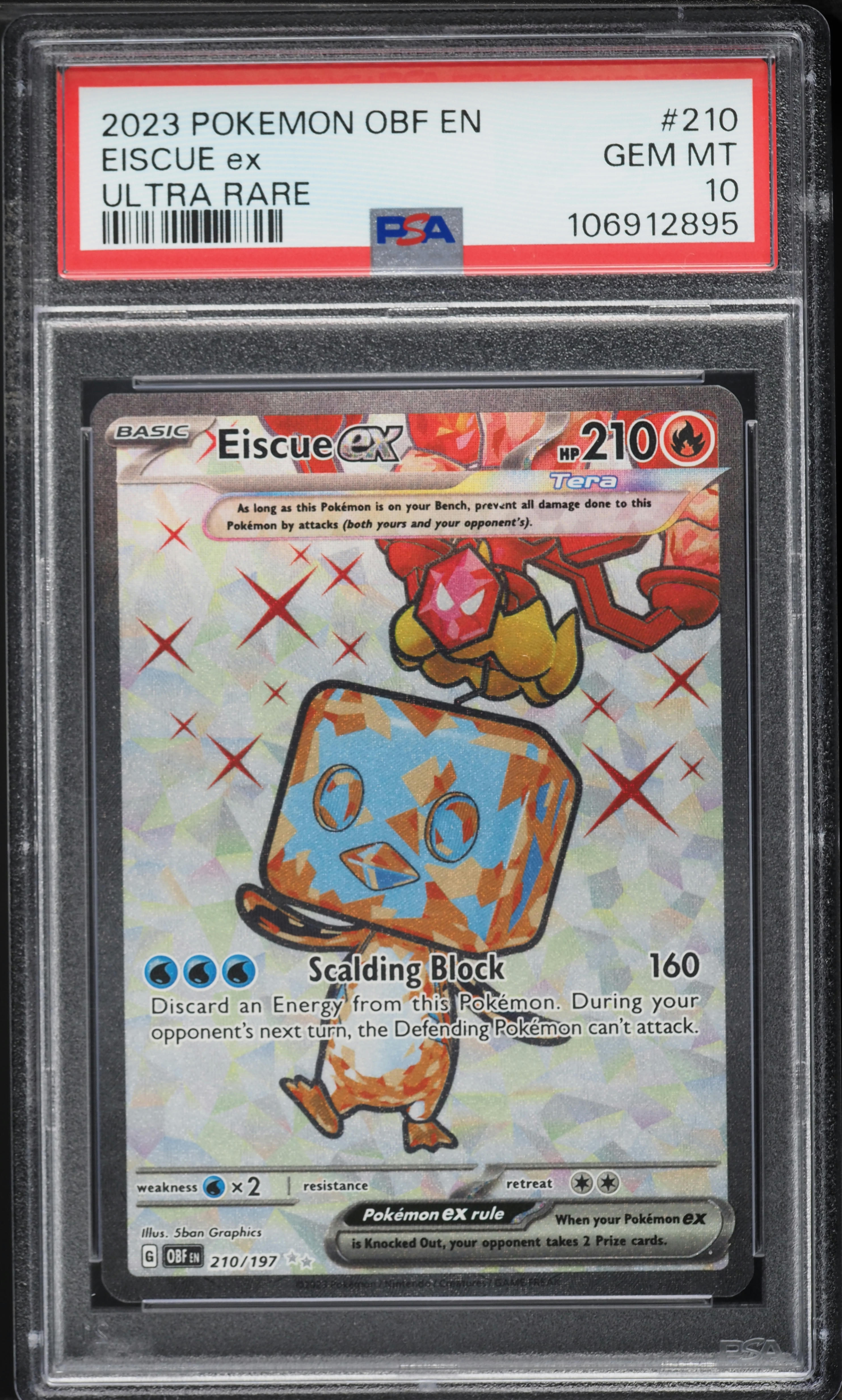 2023 Pokemon Obf En-Obsidian Flames 210 Eiscue Ex Ultra Rare | Ozzie Collectables