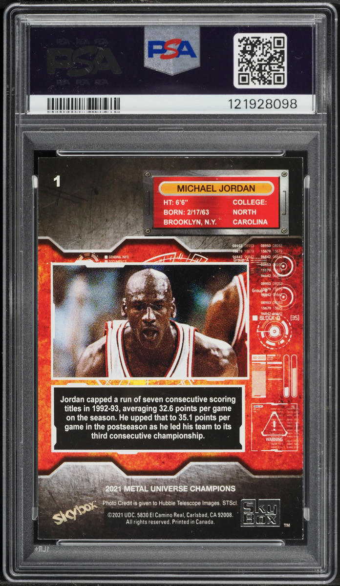 2021 Metal Universe Champions Michael Jordan #1 PSA 7 NRMT on