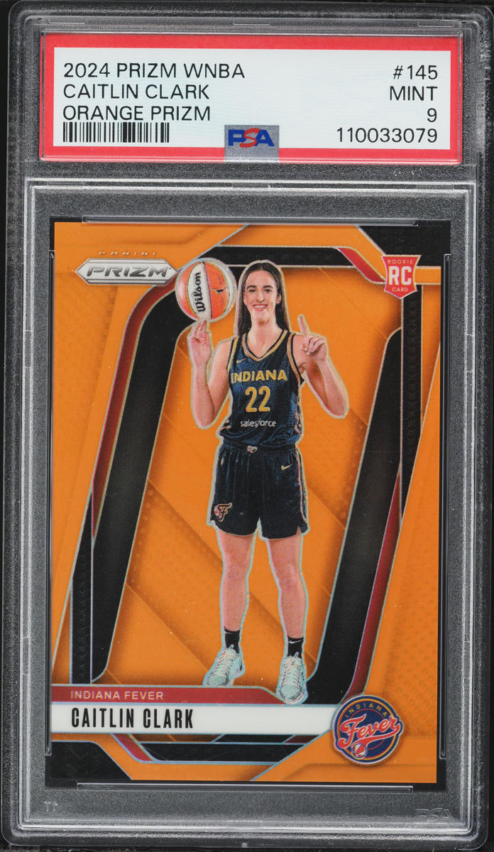 2024 Panini Prizm WNBA Orange Caitlin Clark ROOKIE /99 #145 PSA 9 MINT