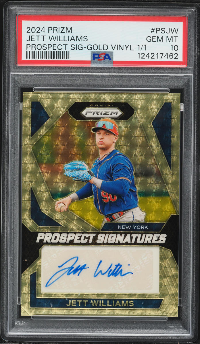 2024 Panini Prizm Prospect Signatures Gold Vinyl Jett Williams AUTO 1/1 #PSJW PSA 10 GEM MINT