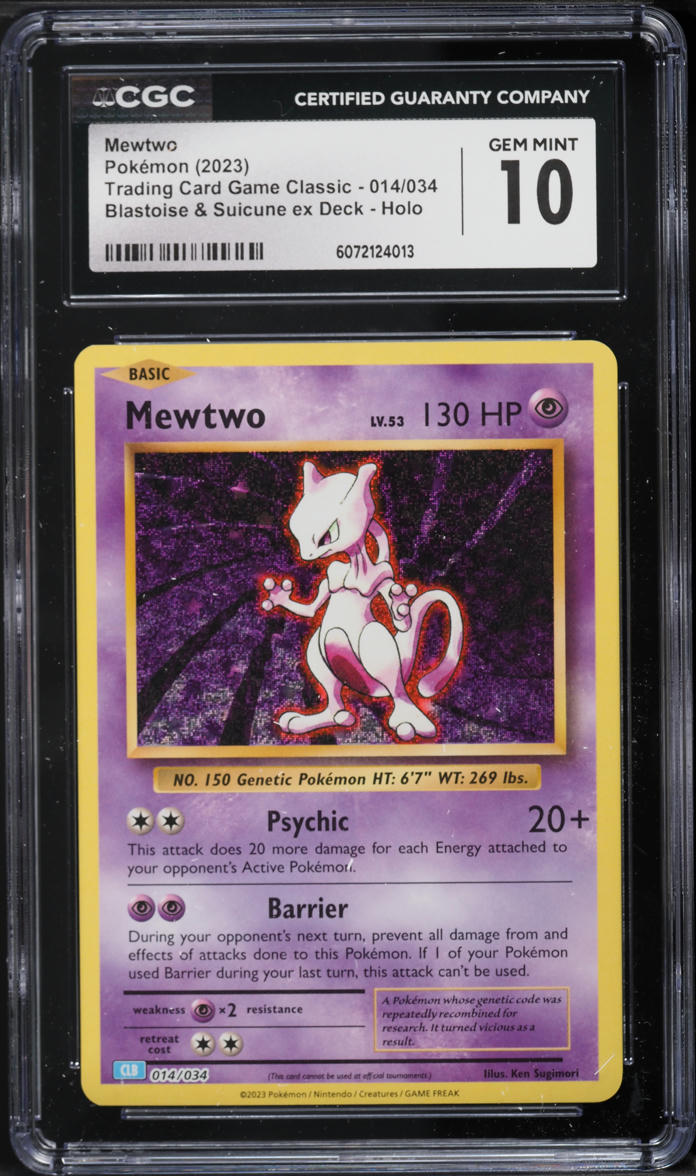 2023 Pokemon TCG Classic Collection Blastoise & Suicune Ex Deck Holo Mewtwo #14 CGC 10 GEM MINT