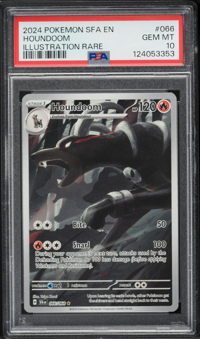 2024 Pokemon Scarlet & Violet Shrouded Fable Illustration Rare Houndoom #66 PSA 10 GEM MINT