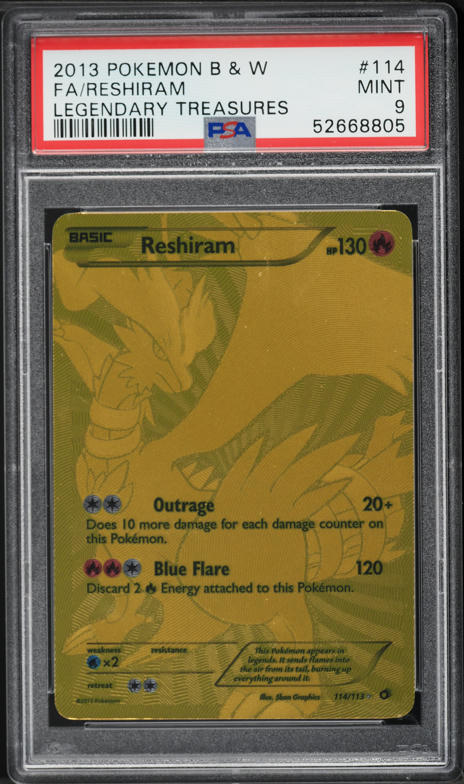 2013 Pokemon Black & White Legendary Treasures Gold Rare Reshiram #114 PSA  9 MINT on Fanatics Collect