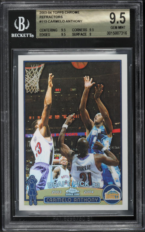 2003 Topps Chrome Refractor Carmelo Anthony ROOKIE #113 BGS 9.5