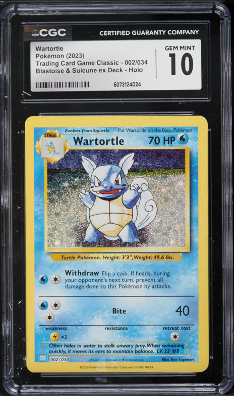 2023 Pokemon TCG Classic Collection Blastoise & Suicune Ex Deck Holo Wartortle #2 CGC 10