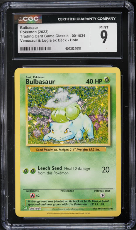 1999 Pokemon Base Set Shadowless 1st Edition Bulbasaur #44 PSA 9