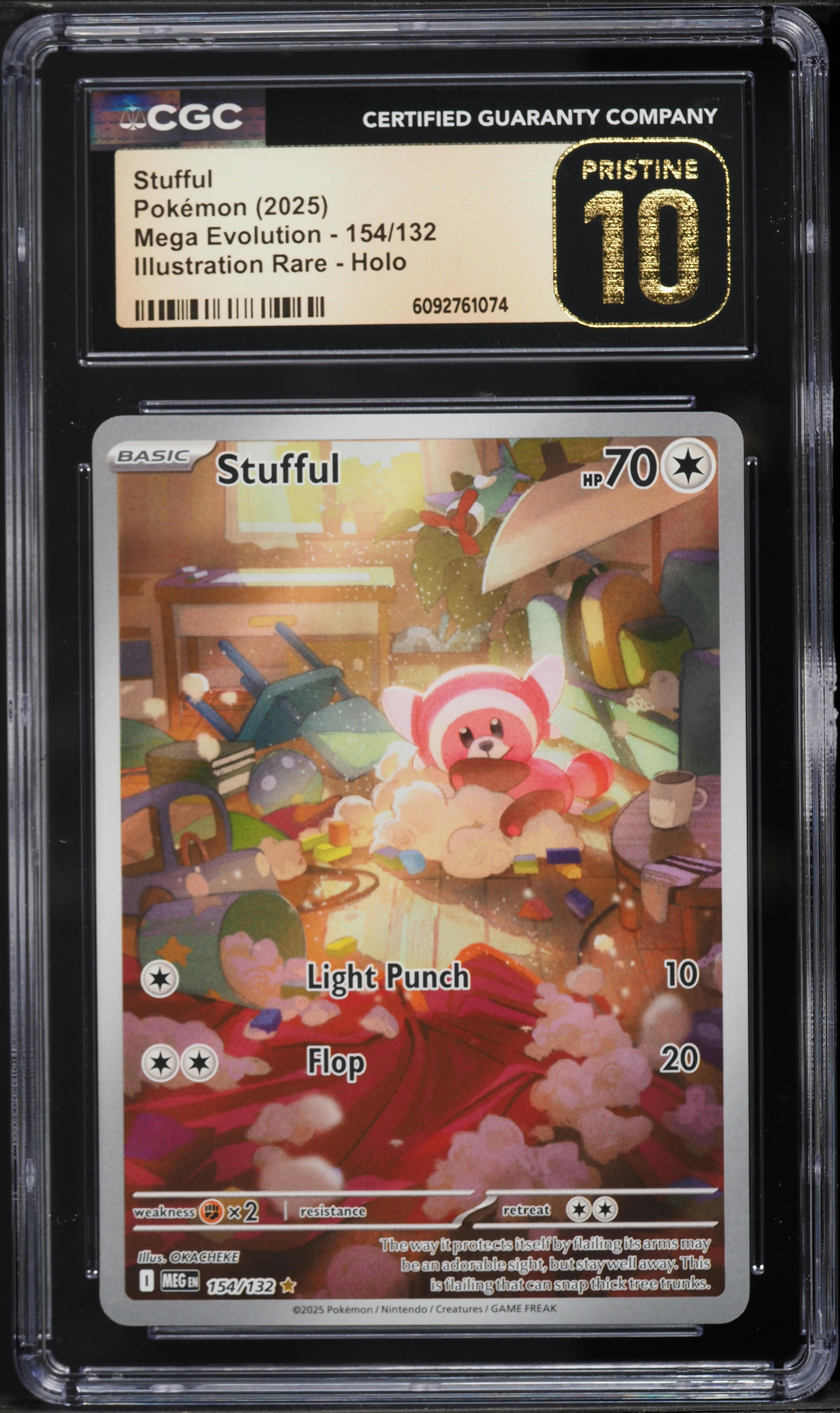 2025 Pokemon Mega Evolution Illustration Rare Stufful #154 CGC 10 PRISTINE  on Fanatics Collect