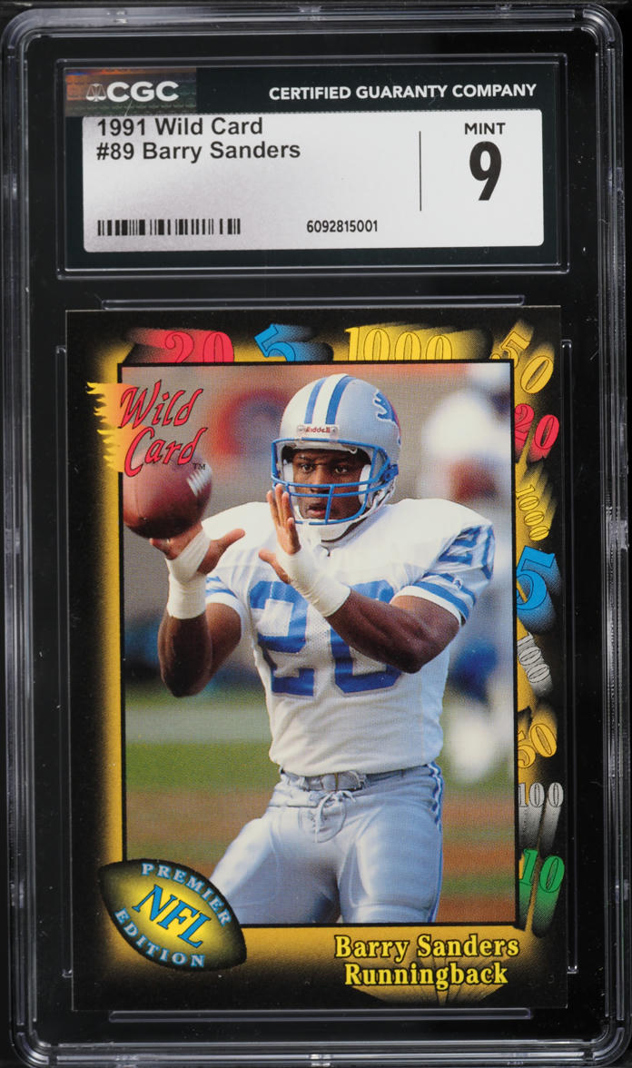 1991 Wild Card Football Barry Sanders #89 CGC 9 MINT