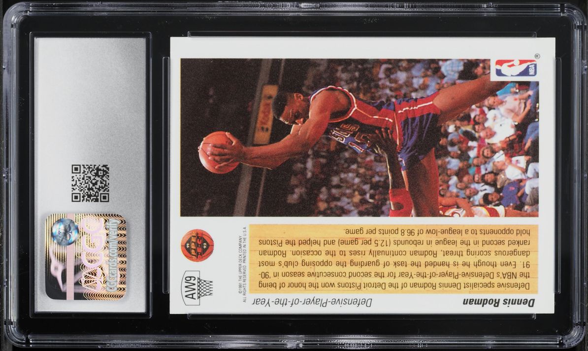1991 Upper Deck Award Winner Holograms Defensive Player Of Year Dennis  Rodman #AW9 CGC 9 MINT on Fanatics Collect