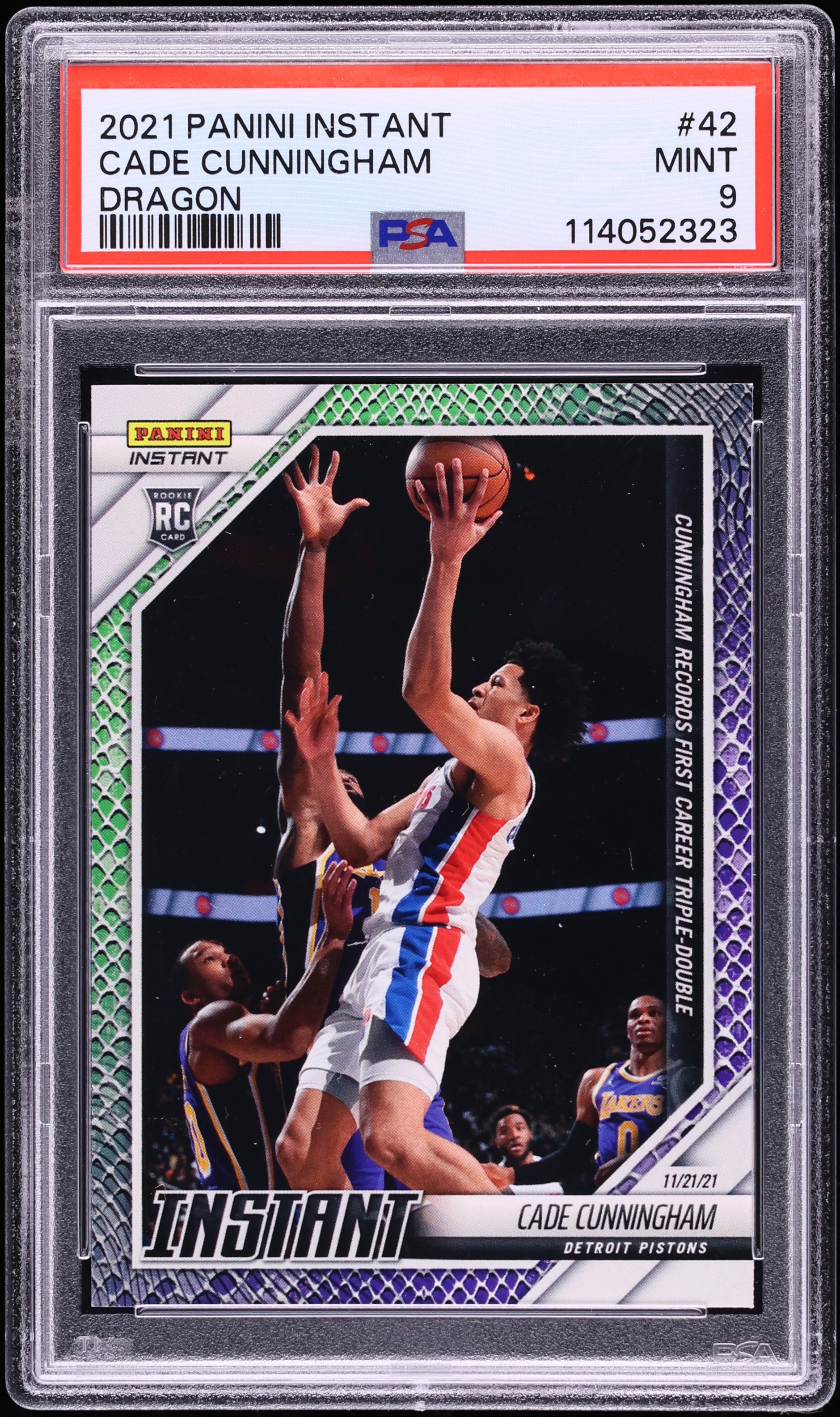 Cade Cunningham 2021 Panini Instant #1 RPS 1st Look Rookie Card PGI 10 Gem Mint